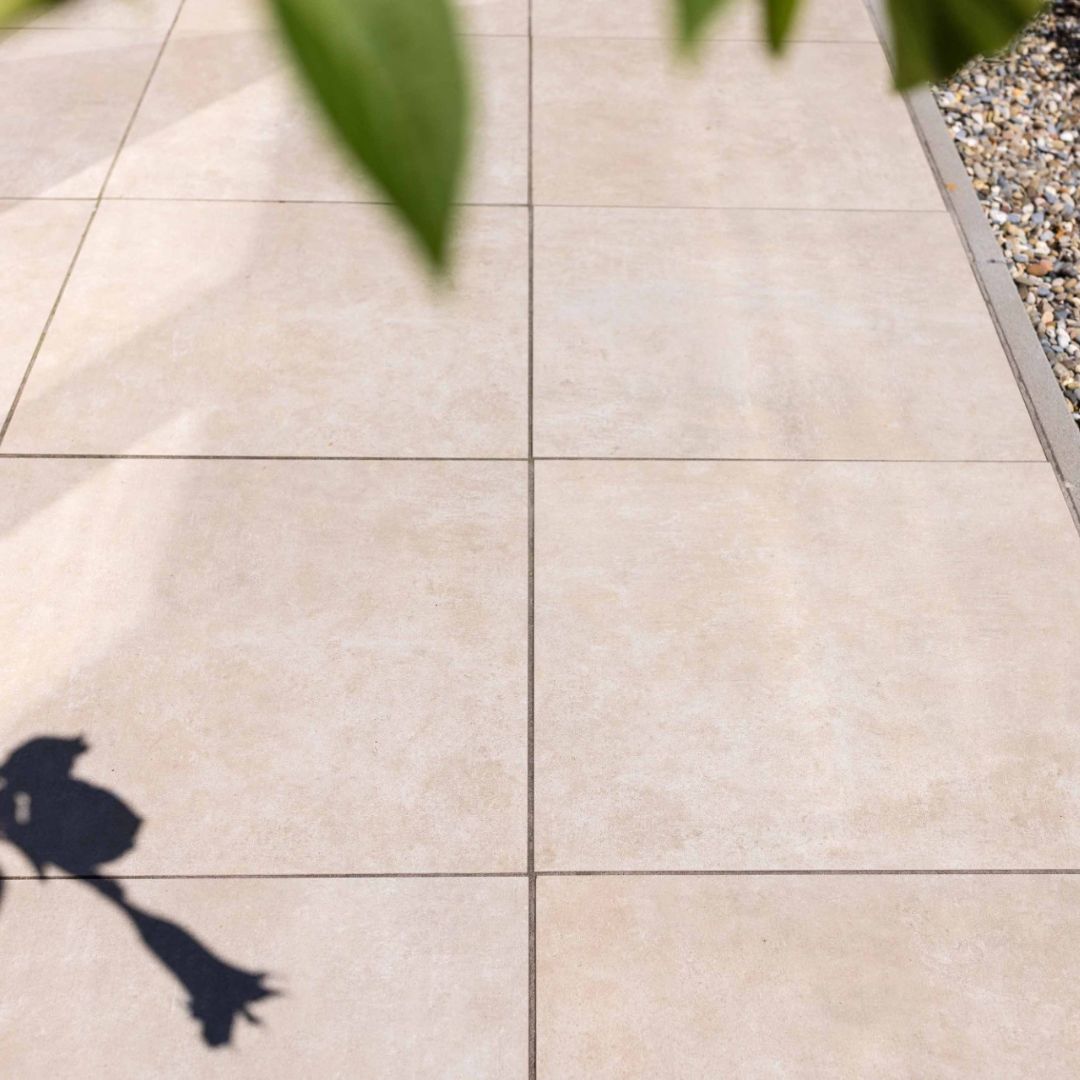 Keramische Tuintegel Beige 60x60x3cm - Aanbieding