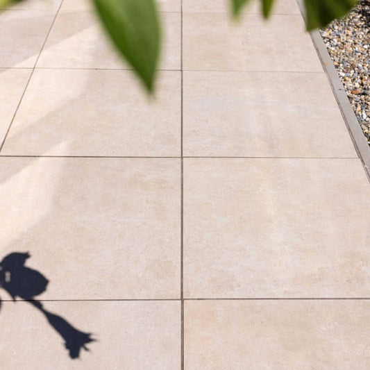 Keramische Tuintegel Beige 60x60x3cm - Aanbieding