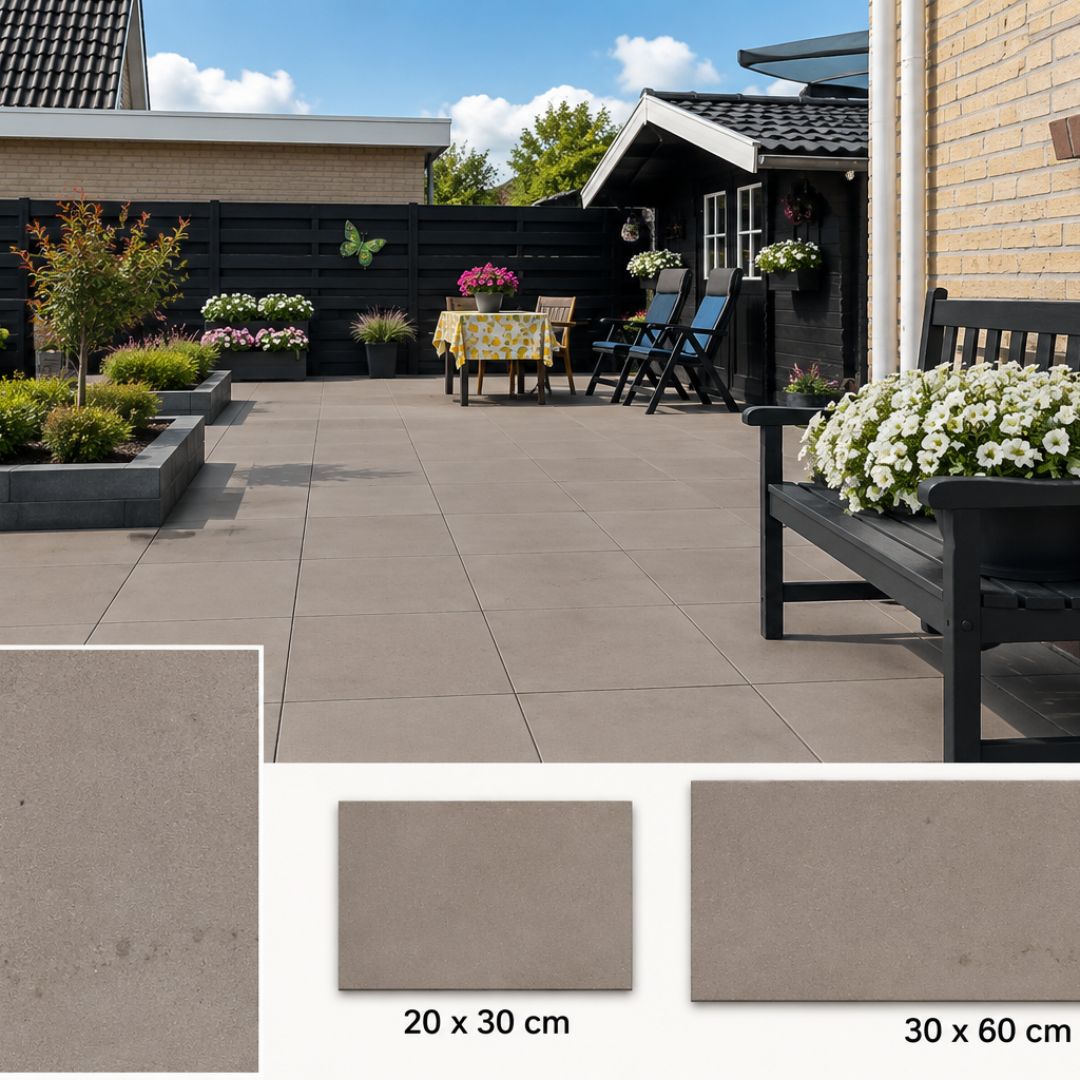Betontegel Taupe 30x60x6