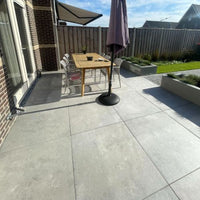 Keramische Tuintegel Betonlook Grey 90x90x3cm - Aanbieding