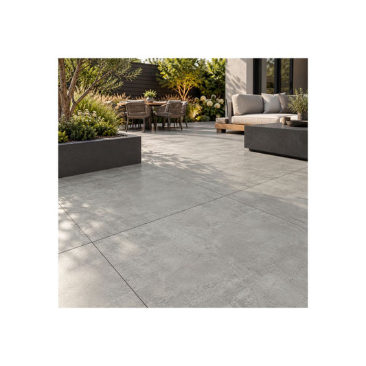 Keramische Tuintegel  100x100 Betonlook Grijs