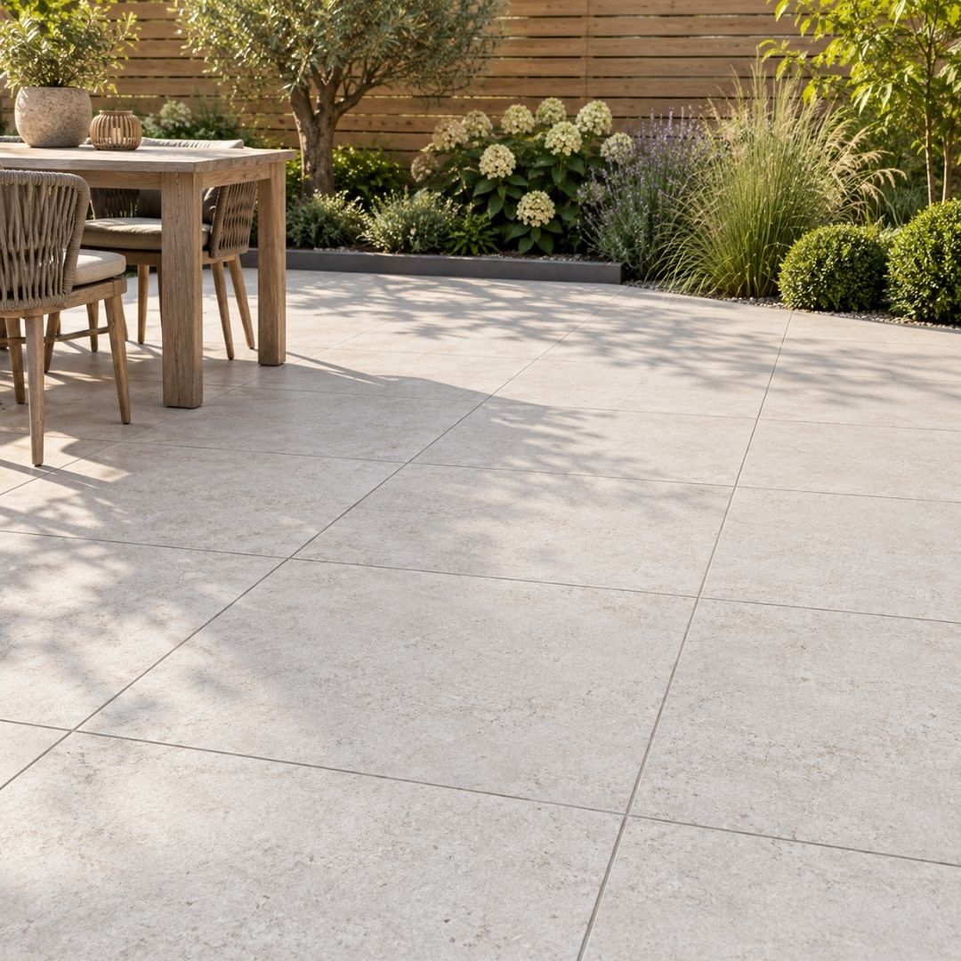 Keramische Tuintegel Ario Beige 60x60x4cm