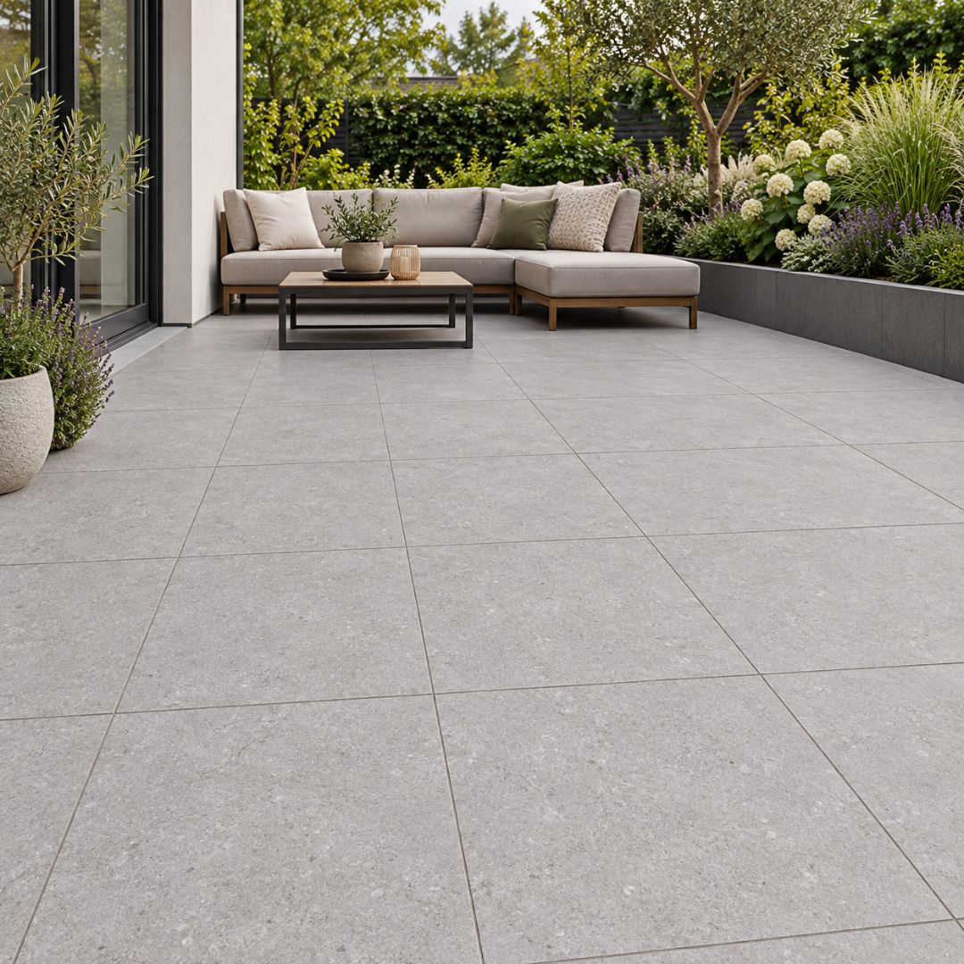 Keramische Tuintegel Ario Grey 60x60x4cm