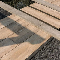 Keramische Tuintegel Houtlook Grijs  Grijs Greywash Light  Eiken 120x30x4cm