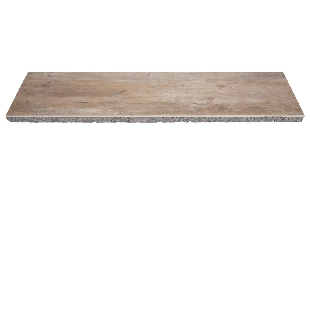 Keramische Tuintegel Houtlook Grijs  Grijs Greywash Light  Eiken 120x30x4cm